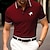 olcso klasszikus póló-Férfi POLO trikó Golfing Hétköznapi Szabadság Hajtóka Rövid ujjú Divat Alap Színes Ló Kollázs Hímzett Nyár Normál Fekete Rubin Lóhere POLO trikó