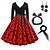 cheap Historical &amp; Vintage Costumes-50s Vintage Dress Long Sleeveless Polka Dots A-Line Dress with Bandana Earings Scarf Women&#039;s 1950s Rockbility Retro Vintage Costume Carnival Dailywear Vacation