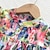 billige Kjoler med blomstertrykk-ung jente stå krage flyvende ermet floral print a-line kjole for sommeren