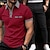 tanie klasyczna koszulka polo-Męskie Pasujące zestawy Czerwony Koszula golfowa polo golfowe Typu Chino Spodnie chinosy Zestawy Krótki rękaw Klapa Urlop Codzienne Kolorowy blok 2-częściowa Poliester Wiosna i lato