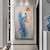 זול ציורי פרחים/צמחייה-ציור שמן על קנבס ציפור כחולה מקורית בעבודת יד עיצוב קיר אמנות בעלי חיים ציור נוצות מופשט בטקסטורה עבה לעיצוב הבית עם מסגרת מתוחה/ללא ציור מסגרת פנימית
