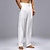 Χαμηλού Κόστους λινό παντελόνι-Ανδρικά Λευκά παντελόνια Παντελόνια Καλοκαίρι παντελόνι Παντελόνι παραλίας Τσέπη Κορδόνι Ελαστική μέση Σκέτο Άνεση Αναπνέει Καθημερινά Αργίες Διακοπές Χαβανέζα Μπόχο Μαύρο Λευκό