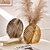 cheap Candles &amp; Holders-Vintage Resin Vase with Circular Leaf Design - Adorned with Gold and Silver Foil Accents, Enhancing Your Home Decor with an Elegant Touch of Luxury