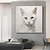 cheap Animal Paintings-Handpainted Abstract Cat Wall Art Pet Portrait Custom Painting Modern Gray Gold Abstract Extra Large Painting Acrylic Oversized Animal Art (No Frame)