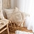 economico Tendenze cuscini-fodera per cuscino decorativa trapuntata boho a forma di diamante in cotone beige con nappa per il soggiorno della camera da letto di casa
