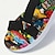 cheap Graphic Print Shoes-Men&#039;s Sandals Print Shoes Flat Sandals Fashion Sandals Sporty Sandals Sporty Casual Beach Outdoor Daily Vacation PVC Waterproof Breathable Comfortable Magic Tape Yellow Pink Blue Summer