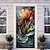 Недорогие Дверные чехлы-3d цветы дверные покрытия фреска декор дверной гобелен дверной занавес украшение фон дверной баннер съемный для входной двери в помещении и на открытом воздухе украшения для дома и комнаты