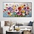 cheap Floral/Botanical Paintings-Textured  flower Oil Painting Canvas Art handmade Colorful Landscape Art Scene Painting Modern oil painting for Living Room Wall Decor