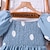 זול שמלות-שמלה קז&#039;ואל לילדים בגדי בנות קיץ ילדי אופנה הדפס נקודות כחול שמלה ארוכה נסיכה עם שרוול קצר