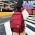 levne Batohy-Pánské batoh Školní taška Škola Denní Geometrický Nylon Velká kapacita Lehká váha Zip Černá Bílá Rubínově červená