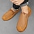 billiga Slip-ons och loafers till herrar-Herr Tofflor och Slip-Ons Kontor / Business Handgjorda skor Promenad Ledigt Dagligen Läder Bekväm Loafers Gul Kaki Grå Vår Höst