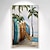 billiga Landskapsmålningar-handgjord tropisk surfa oljemålning kustnära stranden väggkonst surfbräda sommar vibbar bild rum inredning ingen ram
