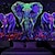 cheap Blacklight Tapestries-Elephant Animal Blacklight Tapestry UV Reactive Glow in the Dark Trippy Misty Nature Landscape Hanging Tapestry Wall Art Mural for Living Room Bedroom
