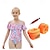 tanie Dzieci-dziecięcy strój kąpielowy dla dziewczynek treningowy graficzny aktywny strój kąpielowy 7-13 lat letni różowy z pływakiem na ramionach&amp;amp; pompa