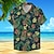 billige Hawaii-skjorte til mænd-Blomstret Tropisk Maske Ferie Hawaiiansk Herre Skjorte udendørs Hawaiiansk Ferie Sommer Aftæpning Kortærmet Mint Grøn Brun Mørkeblå S M L Skjorte