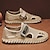ieftine Sandale Bărbați-Bărbați Sandale Retro Pantofi lucrați manual Sandale cu vârf închis Plimbare Casual Zilnic Plajă Piele Comfortabil Care alunecă Roșu Închis Negru Kaki Primăvară Toamnă
