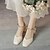 ieftine Pantofi de Mireasă-Pentru femei Tocuri pantofi de nunta Slip-On-uri Pantofi rochie Tocuri cu curea pentru gleznă Nuntă Zilnic Pantofi de mireasa Imitație de Perle Legătură Panglică Toc Îndesat Vârf pătrat Pregătit