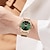 voordelige Quartz-horloges-mini focus roségouden elegante dameshorloges topmerk luxe groene wijzerplaat iced out quartz dameshorloge roestvrijstalen band 0493l
