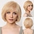 cheap Older Wigs-Synthetic Wig Natural Wave Asymmetrical With Bangs Machine Made Wig Short Light Brown Dark Brown Dark Ash Blonde Blonde Synthetic Hair Women&#039;s Classic Blonde Brown Light Brown