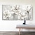 billiga Blom- och växtmålningar-Handgjord Hang målad oljemålning HANDMÅLAD Horisontell Abstrakt Blommig / Botanisk Klassisk Modern Utan innerram (utan ram)