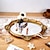 Недорогие Скульптуры-Классический антикварный бронзовый декоративный поднос для овального зеркала - винтажное украшение для настольного зеркала из смолы в стиле суда, подходящее для туалетного столика для макияжа,