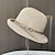 זול כובע מסיבות-כובעים ביגוד לראש פּוֹלִיאֶסטֶר קש כובע דלי כובע עם שוליים רחבים כובע שמש קזו&#039;אל חגים אלגנטית רטרו עם צבע טהור שחבור כיסוי ראש כיסוי ראש