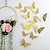 Недорогие Стикеры на стену-12 шт. украшения в виде золотых бабочек — 3D настенные рисунки для вечеринок, поделок и детских праздников — легко наклеиваемые наклейки для красивого и элегантного декора