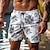 baratos Bermuda de Surf-Calções de banho masculinos com estampa de folhas calções de banho havaianos calções de verão calções de praia com cordão com forro de malha cintura elástica folha casual roupa diária de férias