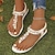 ieftine Sandale de Damă-Pentru femei Sandale Boho Zilnic Toc Drept Vârf deschis Casual Imitație Piele Loafer Negru Alb Verde