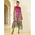 זול הדפס שמלת קז&#039;ואל-שמלת מידי גיאומטרית סאטן ללא שרוולים