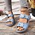 abordables Pantuflas y chanclas de mujer-Mujer Zapatillas Slip-Ons Playa de Boho Bohemia Zapatillas de playa Zapatos Confort Diario Playa Cuentas Flor Tacón Cuña Dedo redondo Bohemia Vacaciones Confort PU Mocasín Negro Azul