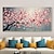 お買い得  花/植物画-咲く桃の花の油絵 手描きの花の木の風景 キャンバスに リビングルームの室内装飾用 フレームなしのモダンな壁アート