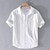 billige Bomuldslinnedskjorte-Herre Skjorte linned skjorte Casual skjorte Bomuldsskjorte Hvid Himmelblå Kakifarvet Kortærmet Vanlig Aftæpning Sommer Gade Hawaiiansk Tøj Knap ned