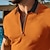 cheap Zip Polo Shirt-Men&#039;s Polo Knit Polo Sweater Outdoor Business Turndown Short Sleeve Modern Formal Solid Color Zipper Summer Regular Fit Light Blue Red Orange Beige Polo