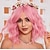 abordables peluca vieja-Pelucas bob rubias cortas para mujer, peluca de pelo rizado ondulado sintético con flequillo para uso diario, castaño castaño, negro, rosa y rubio