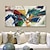 cheap Abstract Paintings-Handmade Oil Painting Canvas Wall Art Decoration Modern Colorful Abstract Texture for Living Room Home Decor Rolled Frameless Unstretched Painting