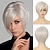 cheap Older Wigs-Short Bob Pixie Wigs for Women White Bob Cut Straight Hair Wig Synthetic Halloween Cosplay Replacement Wig Silver White Black