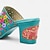 cheap Women&#039;s Sandals-Women&#039;s Sandals Slippers Plus Size Hand-painted Hand Embossed Outdoor Daily Vacation Floral Rivet Flower Block Heel Round Toe Bohemia Vintage Fashion Walking Premium Leather Loafer Blue