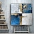 billiga Abstrakta målningar-handgjord lyx abstrakt hängande målning modern enkel vitguld blå texturmålningar heminredning för vardagsrum utan ram