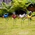 abordables esculturas y estatuas de jardín-Inserciones de suelo para decoración de césped de patio al aire libre, inserciones de suelo de jardín de pájaros de hierro metálico, adornos de jardín, decoración de patio