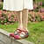cheap Women&#039;s Heels-Women&#039;s Heels Pumps Sandals Mary Jane Handmade Shoes Party Daily Floral Hollow-out Summer Flower Wedge Heel Round Toe Vacation Vintage Cute Leather Sheepskin Magic Tape Pink