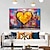preiswerte Abstrakte Gemälde-handgemachtes strukturiertes Liebesölgemälde strukturierte Leinwandkunst abstrakte Kunst Herz handgemachtes Gemälde modernes Wohnzimmer Wanddekor