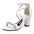 voordelige Bruiloftsschoenen-Dames bruiloft Schoenen Sandalen Sandalen met plateauzool Bruiloft Feest Dagelijks Bruiloft sandalen Strass Blokhak Open teen Modieus Luxueus Sexy Satijn Enkelriempje Zilver Wijn Zwart