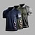 cheap Multipack-Multi Packs 3pcs Men&#039;s Lapel Short Sleeves Navy Blue+Army Green+Grey Button Up Polos Golf Shirt Golf Polo National Flag Daily Wear Vacation Polyester Spring &amp; Summer