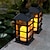 cheap Pathway Lights &amp; Lanterns-Solar Powered Integrated LED Outdoor Lantern, Vintage Style Solar Lights Metal Flickering Solar Lantern Hanging Lanterns Decorative for Garden Patio Courtyard