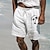 ieftine pantaloni scurți de in-Bărbați Pantaloni scurți din in Pantaloni scurți de vară Pantaloni scurți de plajă Buzunar Cordon Talie elastică Copac de cocos Confort Respirabil Scurt Concediu Vacanță Plajă Hawaiană Boho Negru Alb
