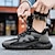 abordables Zapatillas de hombre-Hombre Zapatillas de deporte Zapatos de Paseo Deportivo Diario Tejido Transpirable Cordones Negro Gris Primavera Otoño