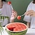 preiswerte Obst- und Gemüsezubehör-3-teiliges Wassermelonenschneider-Set aus Edelstahl mit praktischen Serviergabeln – langlebig, spülmaschinenfest &amp;perfekt für die Obstzubereitung