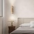 ieftine Aplici de Interior-Lampă de perete creativă cu cap dublu în sus și în jos, stil japonez wabi-sabi, galben natural, travertin, dormitor, sufragerie, perete din spate, coridor, hotel