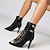 cheap Women&#039;s Heels-Women&#039;s Heels Sandals Boots Summer Boots Heel Boots Party Club Buckle Lace-up Stiletto Peep Toe Fashion PU Zipper Black